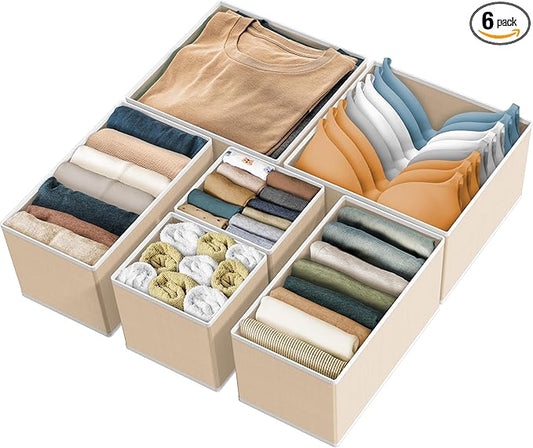 Simple Houseware Underwear Drawer Organizer, Beige