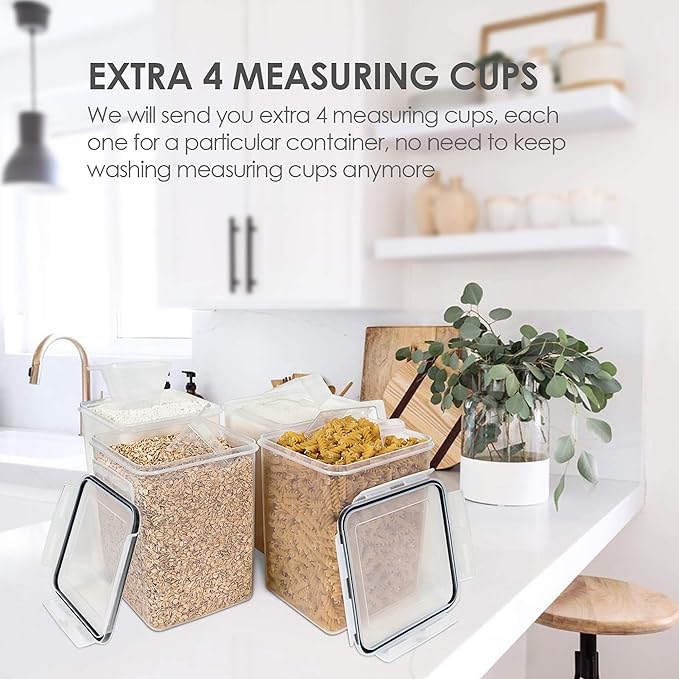 4 PCS Large Food Storage Containers 5.2L / 175oz