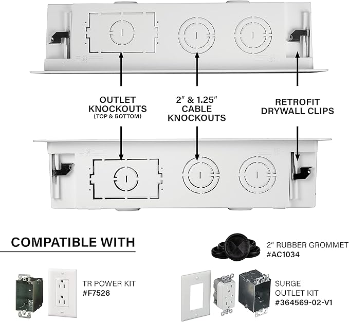 Legrand, OnQ Cable Management, In-Wall Media Box, White ENP0900-NA