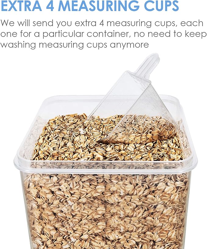 Extra Large Tall Airtight Food Storage Containers 4 Pieces 5.9qt / 6.5L-Plastic