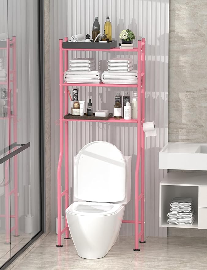 Livilord 3-Tier Over The Toilet Storage, Pink