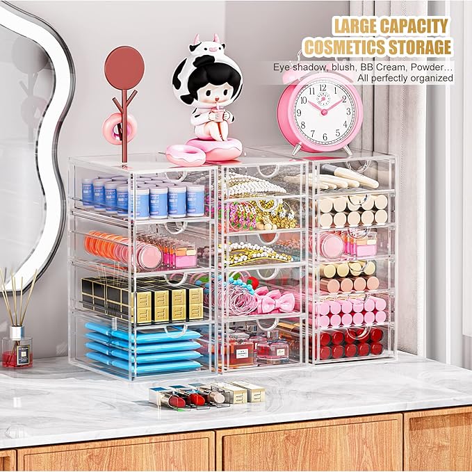 Acrylic 3 Pack Desk Organizers and Accessories