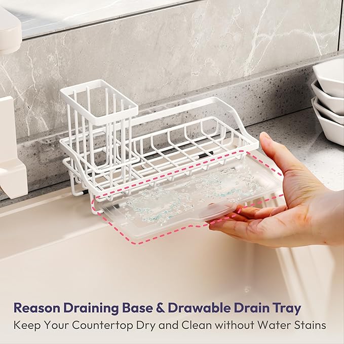 Sink Caddy Sponge Holder, White