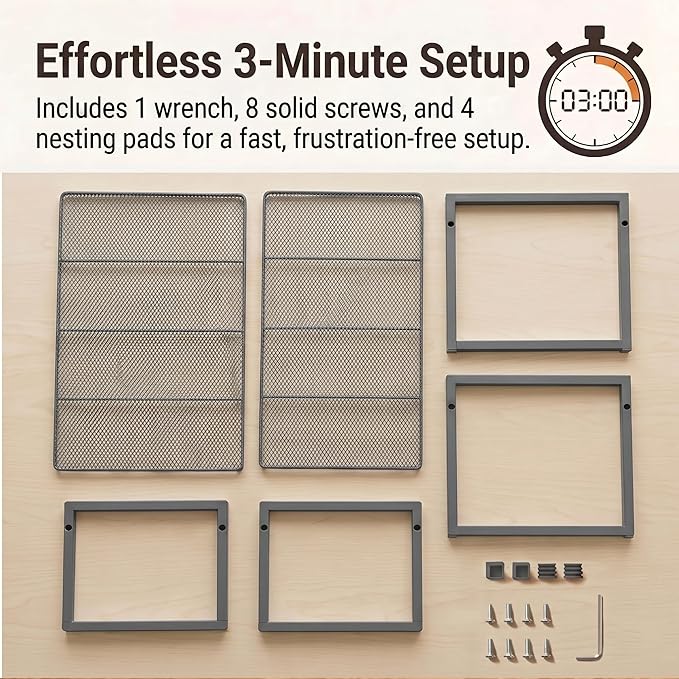 Set of 2 Cabinet Organizers 16.1''W 44 LBS Load Capacity Heavy Duty Kitchen Pantry Shelves Counter Countertop Storage Racks