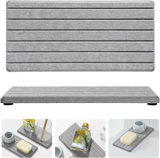 2PCS Instant Dry Diatomite Stone Counter Makeup Tray Organizer