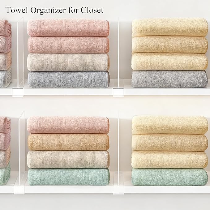 Acrylic Shelf Dividers for Closet Organization: Clear Handbag Purse Organizer for Closet - Shelf Separators for Sweater Sweatshirt Clothes Towel in Bedroom Kitchen, 10Pack