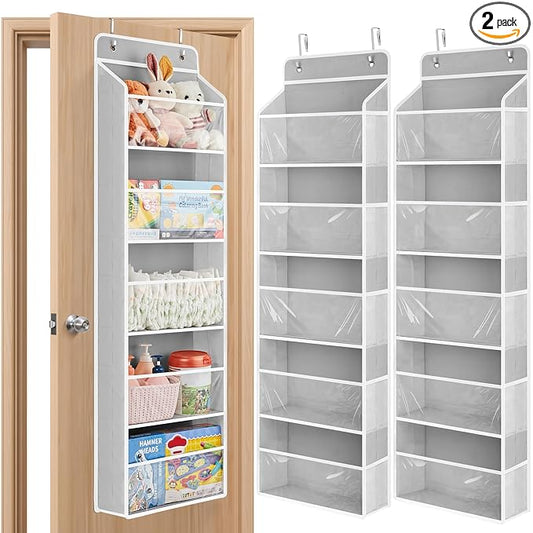 2 Pack Toy Stuffed Animal Storage, Light Grey