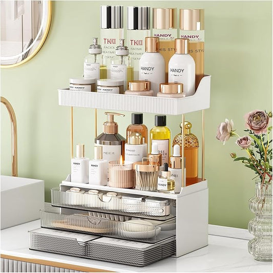Strong 3 Drawers Bathroom Counter Organizer, 5 Tier Makeup Organizer