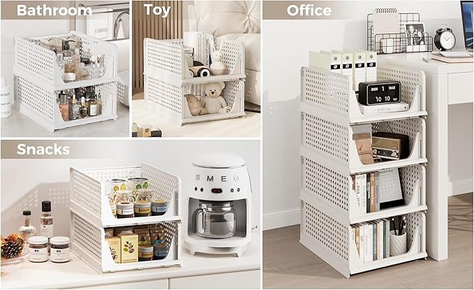 Grey 6 Pack Closet Organizers Storage Bins