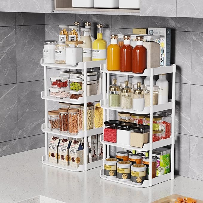Narrow Shoe Storage Rack, Compact Single Shoerack Stand for Slim Space, Stackable Tall Thin Show Tower, Solid Plastic Shelves, for Hallways, Kitchens, Bedrooms Tidy Organizer (White, 8 Tier)