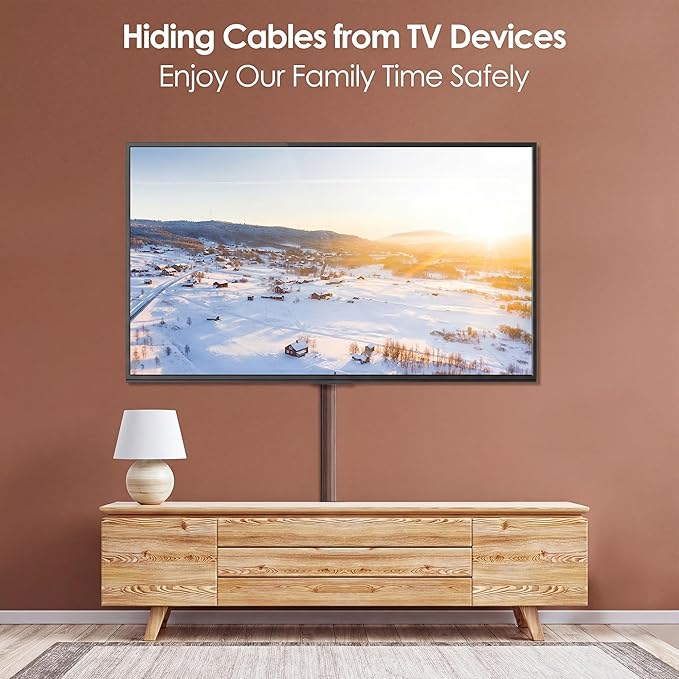 TV Cord Hider, 125in Cord Cover, Large Cable Hider, Darkwood