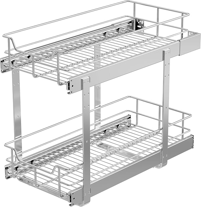 2 Tier Pull Out Cabinet Organizer 11" W X 22" D