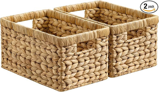 Wicker Basket, Baskets for Organizing, Storage Basket with Built-in Handles