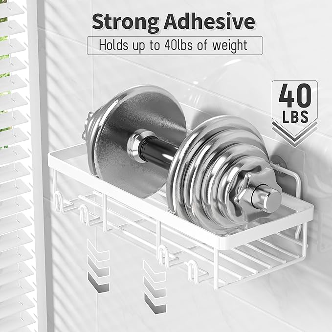 10 Pack Shower Caddy Organizer Rack Shelf for Inside Shower, White