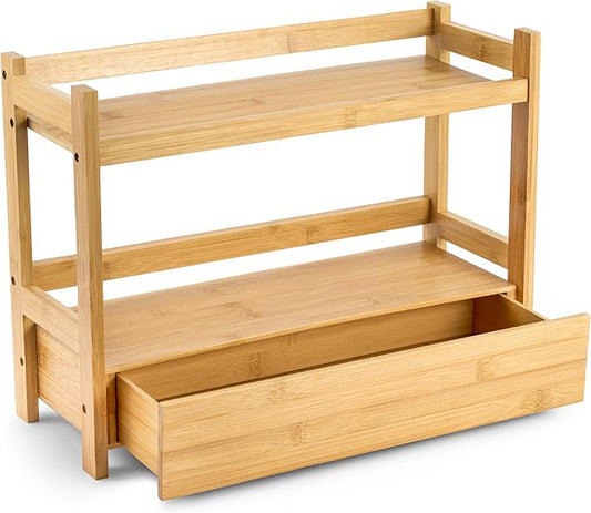 Bamboo Bathroom Counter Organizer, 17″ L x 6.5″ W x 12.6″ H