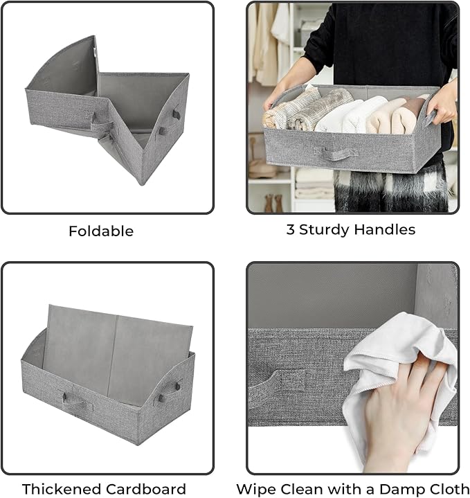SAYS Storage Bins for Closet, Trapezoid Storage Bins with Handles