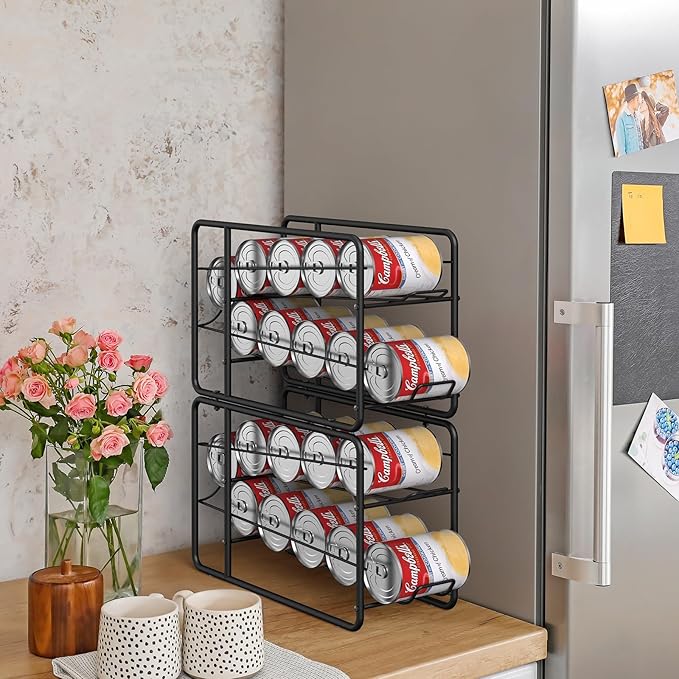 4 Pack Can Dispenser Rack, Black