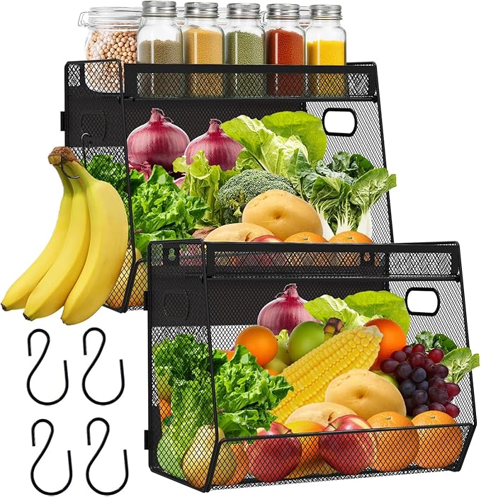 2 Set Magnetic Shelf Basket for Fridge