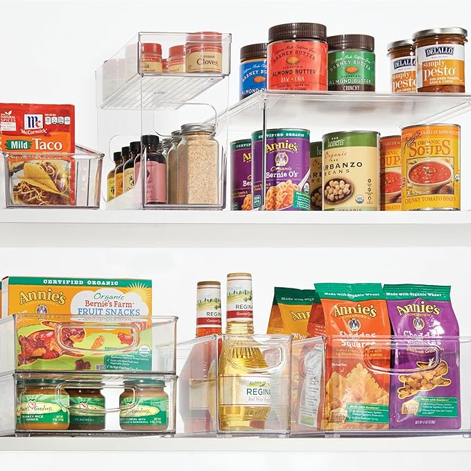 Slim Clear Plastic Stackable Storage Bin