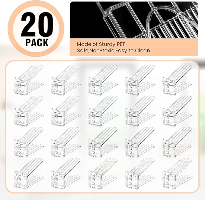 Shoe Slots Organizer for Closet 20 Pack Adjustable Level Shoe Stacker Holder