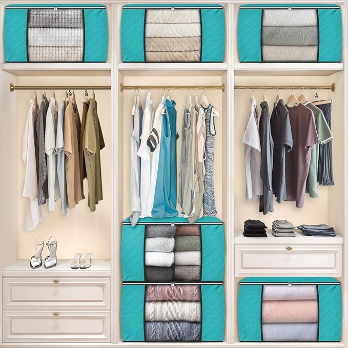 Fab totes 24 Gallons Clothes Storage, 3 Pack,Green