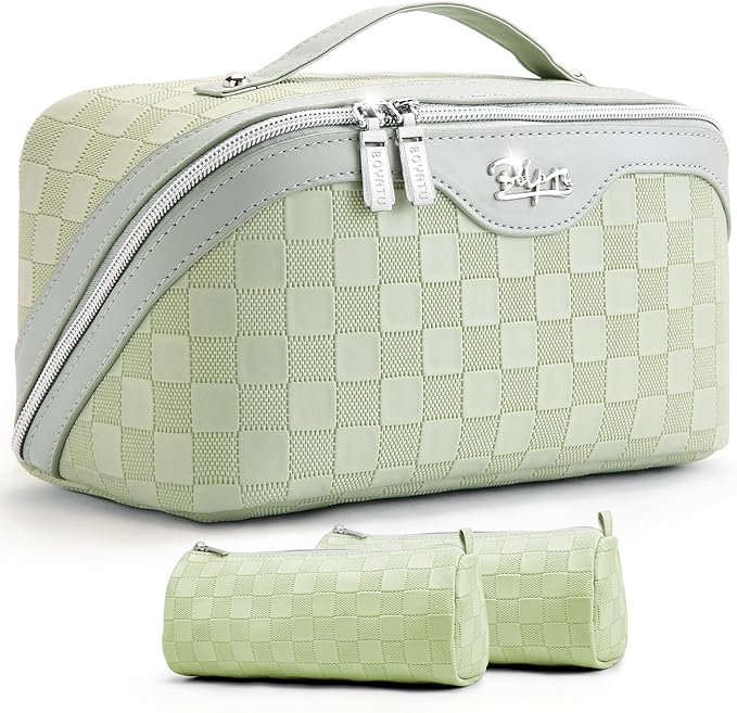 BOYATU Travel Makeup Bag Organizer: 3 Pcs Set Large Capacity Cosmetic Bags Holds 10–20 100ml Full-Size Bottles