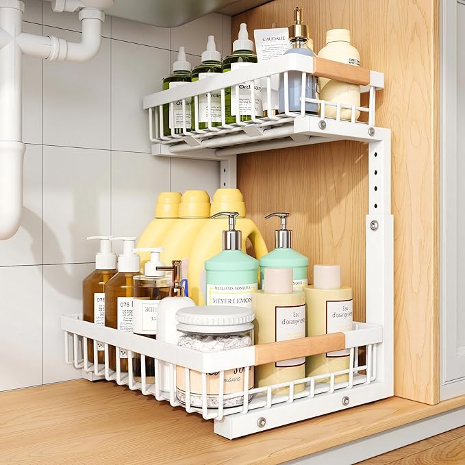 Under Sink Organizer, Adjustable Height, Small-1-Pack