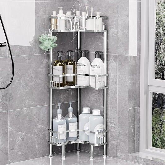 Standing Shower Corner Caddy, Sliver, 3 Tiers