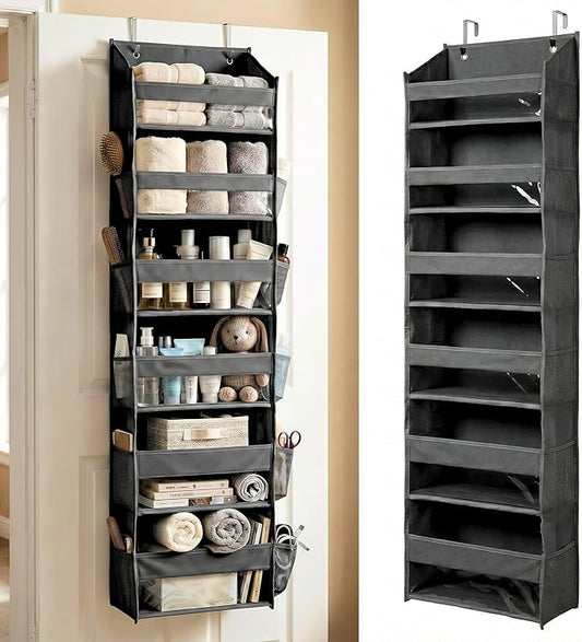 THEORY UPGRADED 6 Tiers Over The Door Organizer Hanging, Dark Gray, 1pc