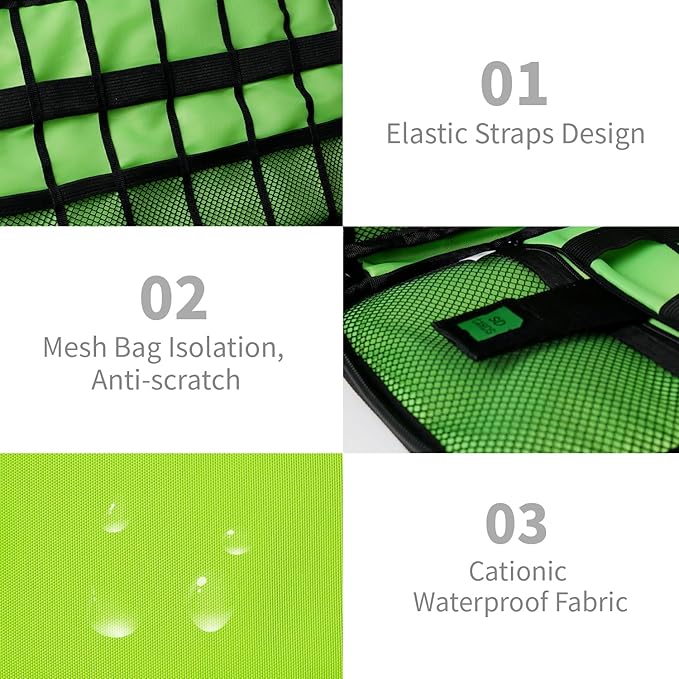 Lcsmaokin Electronics Organizer Travel Case,Electronic Accessories Storage Bag,Portable Waterproof Cable Organizer Bag,Travel Cord Organizer Bags for Small Charging Cord Storage,SD Card-Green