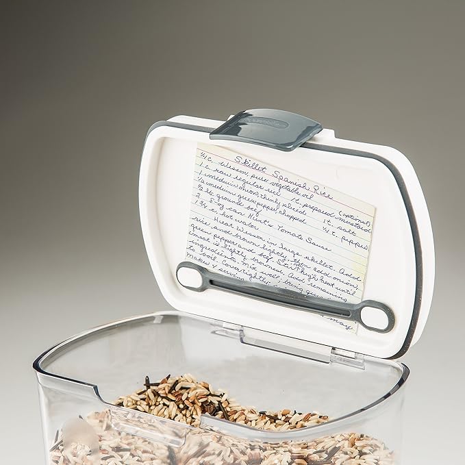 2.5-Quart Grain Storage Container with Hinged Lid, Clear, BPA-Free