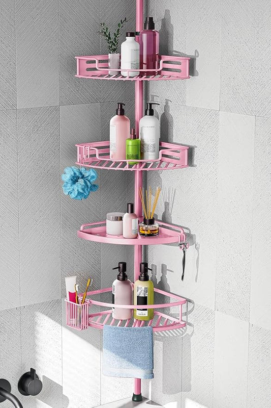 Corner Shower Caddy Tension Pole, Pink