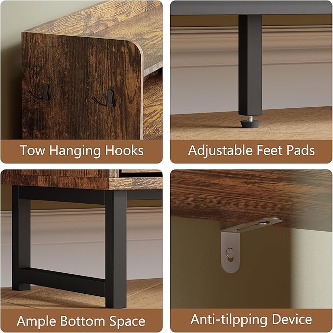 Shoe Cabinet with 4 Flip Drawers, Brown