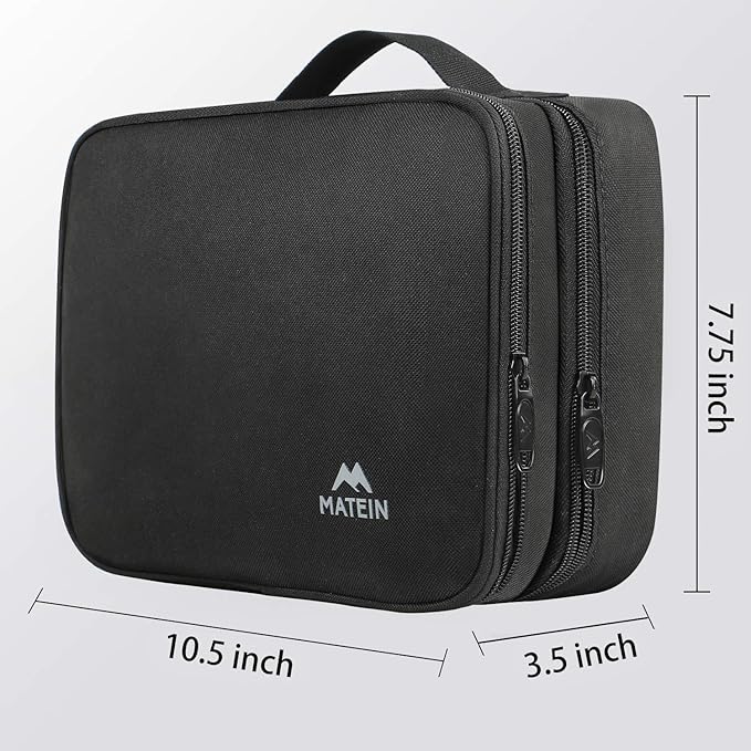 MATEIN Electronics Organizer Travel Case, Water Resistant Cable Organizer Bag for Travel Essentials, Gifts for Men, Storage Bag for Camera Accessories, Phone, Cord & Tablet, Black