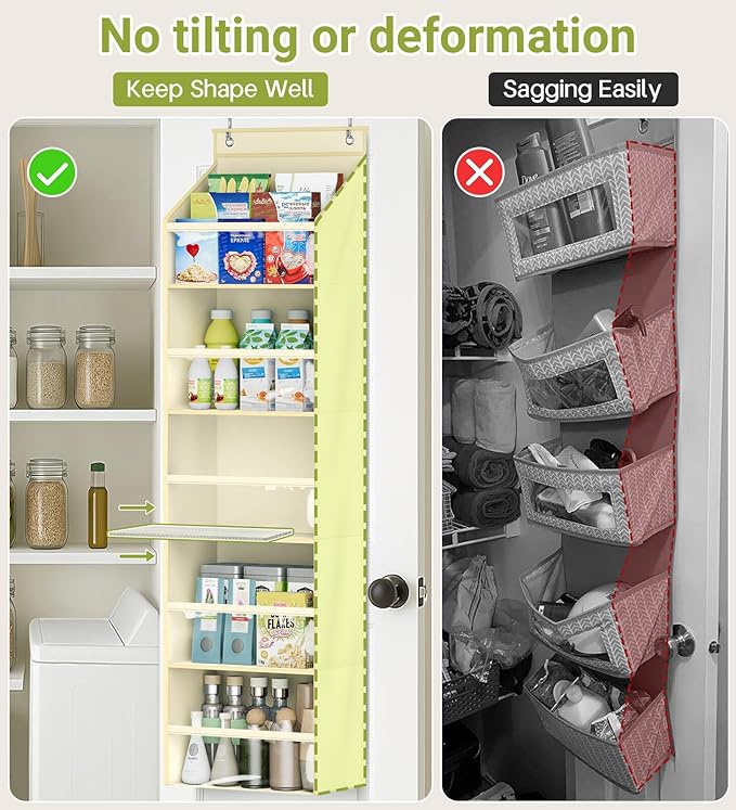 2 Pack Over the Door Organizer, Light Yellow