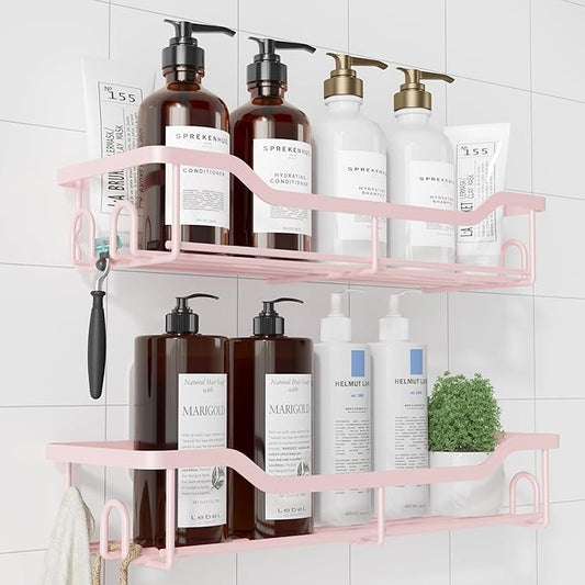 Shower Caddy Large, Adhesive Shower Organizer, Pink