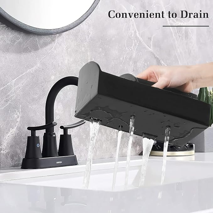 Bathroom Counter Organizer, Toothbrush Holder for Bathroom 5 Slot, Matte Black