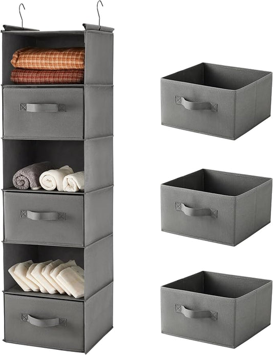 Houser 6 Tier Shelf Hanging Closet Organizer, Grey-D3
