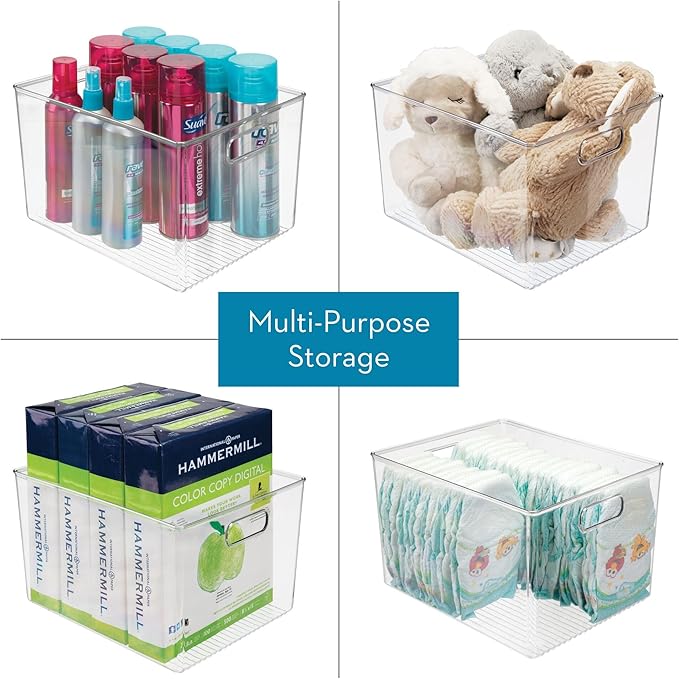 Linus Multi-Purpose Storage Bin with Handles for Kitchen, Pantry, Cabinet