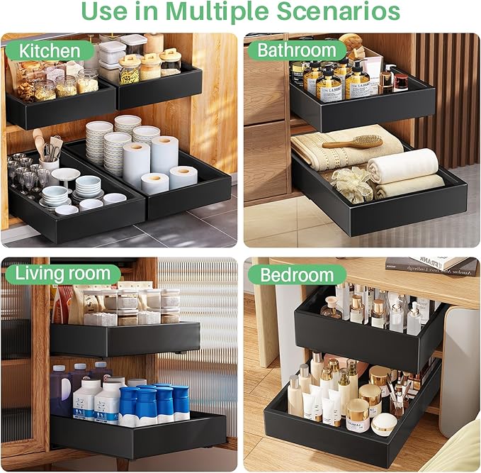 2Pack Pull out Cabinet Organizer, 21" Deep