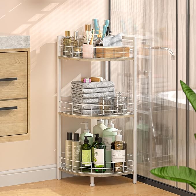 Bathroom Standing Shelf, 3 Tier Free-Standing Shelf Units, Open Floor Shelves