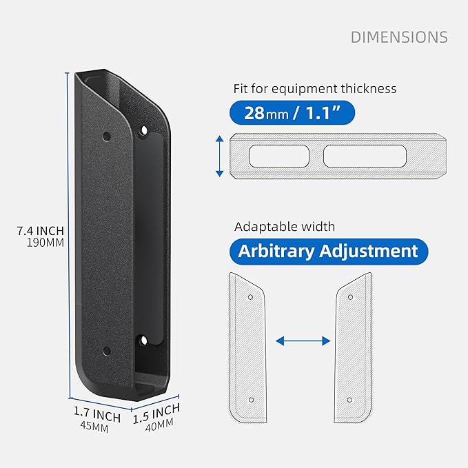 ELETIUO Wall & Under Desk Laptop Mount Holder with Adhesive & Screws in,1.02"/ 26 mm Thick,Anti-Scratch Pads,Universal for MacBooks,Surface,Keyboards,Tablets,Switch &More