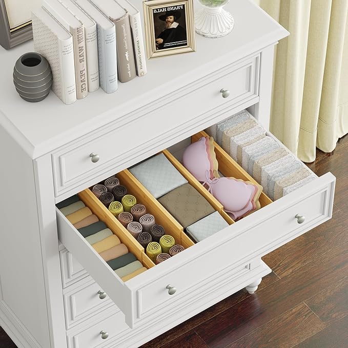 4" High Drawer Dividers Bamboo Separators Organization Expandable Organizers
