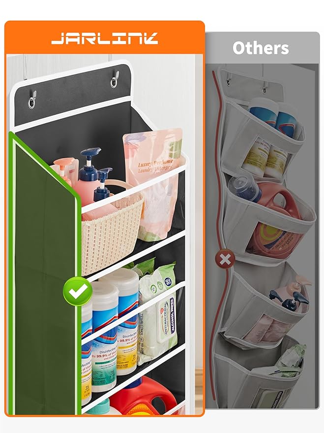 Toy Stuffed Animal Storage, Over The Door Organizer W/Clear View Windows, Black