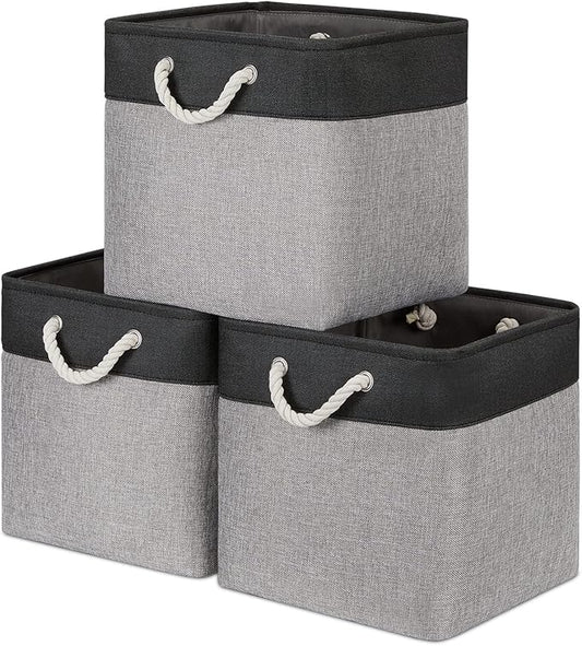 Bidtakay Fabric Cube Storage Bins for Organizing 13x13 Large Storage Baskets