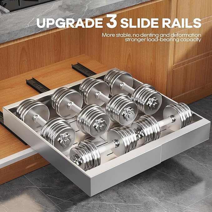 2 Pack Expandable Width (15.15"-26.3") Pull Out Cabinet Organizer 21" Deep