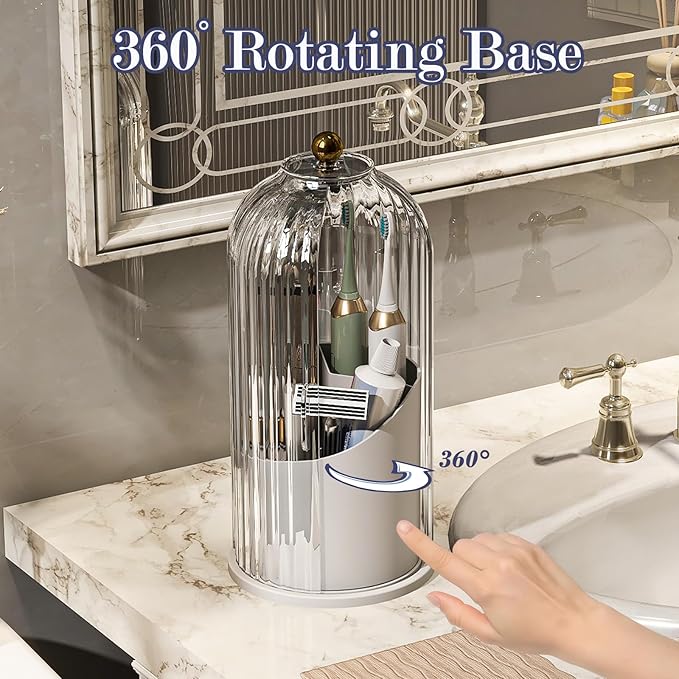 Dustproof Toothbrush Holders with Cover, Transparent