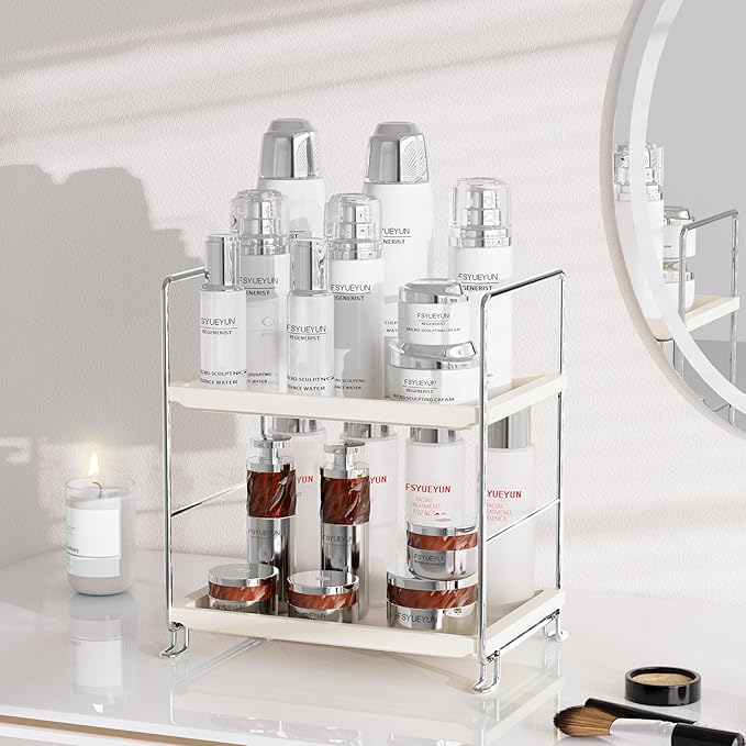 2-Tier Bathroom Countertop Organizer, Sliver