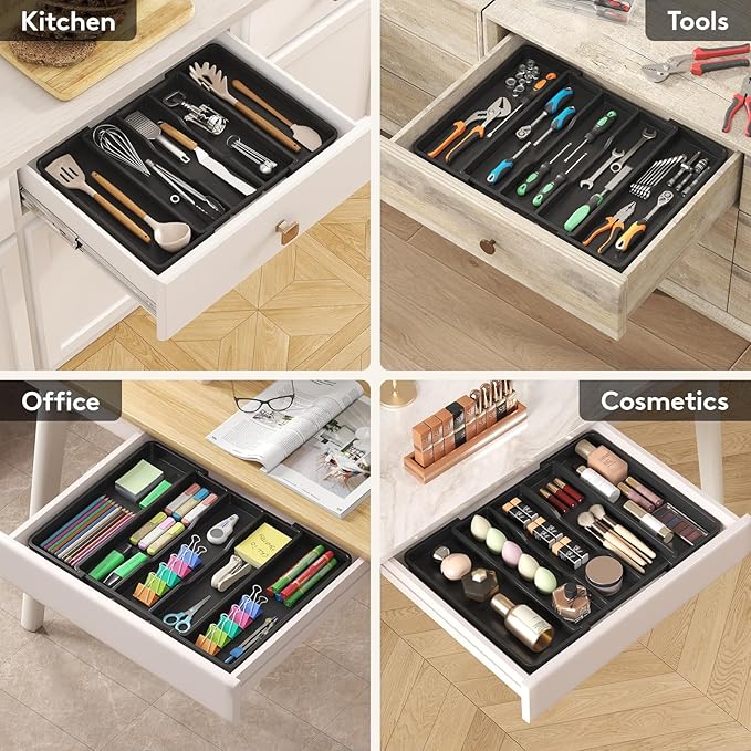 Utensil Organizer, Adjustable Kitchen Drawer Organizer