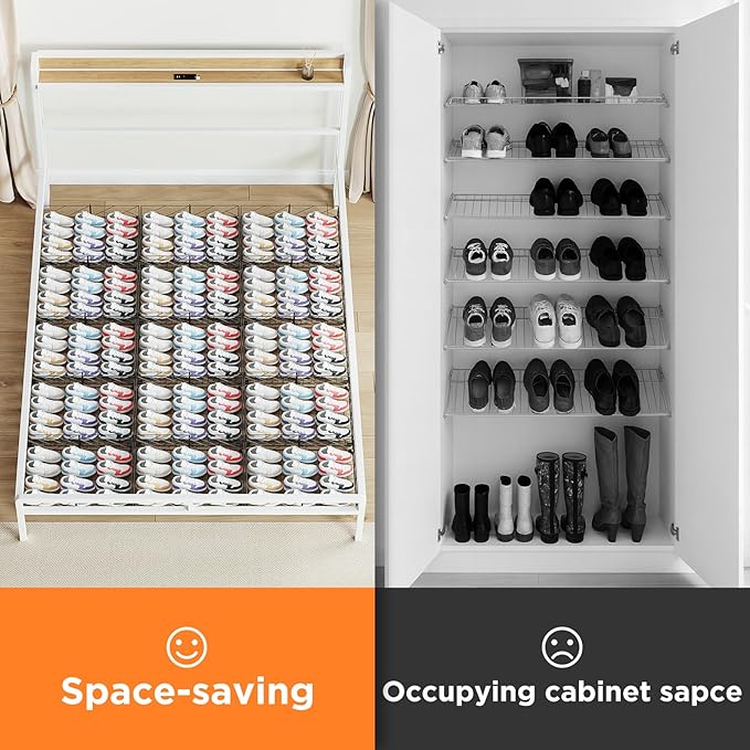 Under Bed Storage with Wheels, Rollable Under Bed Storage Container, Foldable Metal Under Bed Organizer for Bedroom Clothes Shoes Blankets Storage (1black, Black)